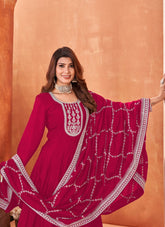 Captivating Looking Pink Colour Gown